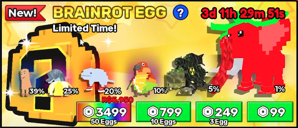 Brainrot Eggのショップ表示