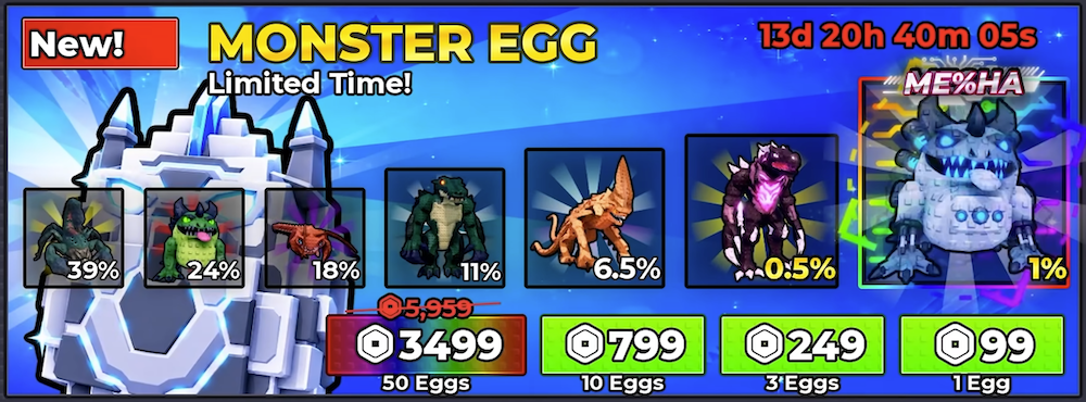 Monster Eggのショップ表示